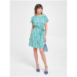 Платье голубое с коротким рукавом