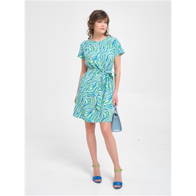 Платье голубое с коротким рукавом