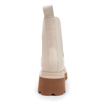 01-CD18-3 BEIGE Ботинки-Челси демисезонные женские (натуральная кожа, байка)