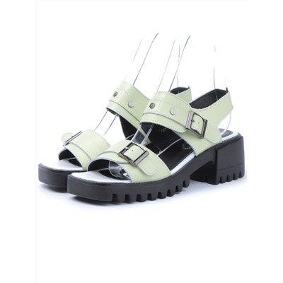 08-7671-18 LT. GREEN Босоножки женские (натуральная кожа)