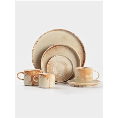 Блюдце Magistro Organic brown, d=14 см, универсальное, фарфор, бежевое