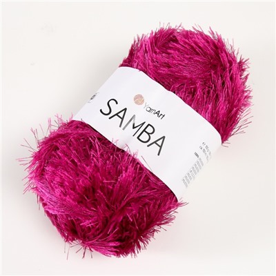 Пряжа для вязания спицами, крючком YarnArt, Samba, 100% полиэстер, 150 м/100 г, (2014 яркая фуксия)
