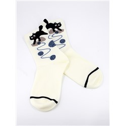 Носки р.35-40 "Ушки, Хвостики" Черный Кот
