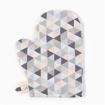Варежка - прихватка «Этель. Треугольники», 20×28 см, сатин 110 г/м²