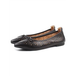 06-7388-66A BLACK Туфли летние женские "Лодочки" (натуральная кожа)