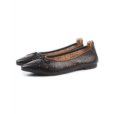 06-7388-66A BLACK Туфли летние женские "Лодочки" (натуральная кожа)