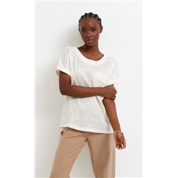 Блузка лен F212-1130 milk