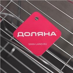 Полка для ванной Доляна «Волна», двухъярусная, на присосках, 2 крючка, 25×11×45 см, хромированная