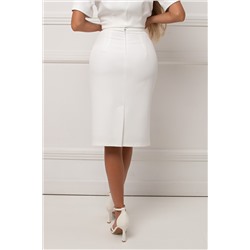 Юбка-карандаш белая в деловом стиле Элеонора 60 см №9
