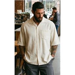 Рубашка к/р лен F611-0423 beige