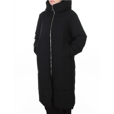 9917 BLACK Пальто зимнее женское (150 гр. холлофайбер)