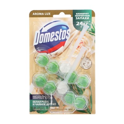 Блок для очищения унитаза DOMESTOS Power 5 DUO белая роза и чайное дерево, 100 гр
