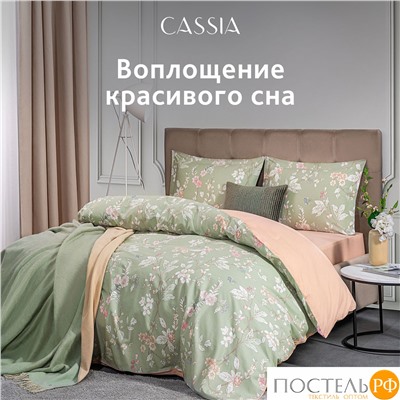 CASSIA АЙЛА Простыня на резинке 180х200+30, 1 пр., хл./сатин розовый