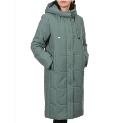 1133 GRAY/GREEN Пальто зимнее облегченное женское (холлофайбер 150 гр.)