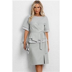 Юбка бледно-зелёная в тонкую полоску