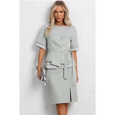 Юбка бледно-зелёная в тонкую полоску