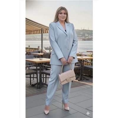 Брюки, жакет Vittoria Queen 27553 серо-голубой