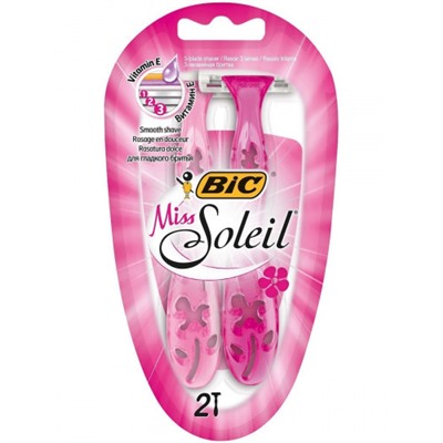 Bic Soleil Miss станок однор.(2шт на блистере) ТРИ ЛЕЗВИЯ
