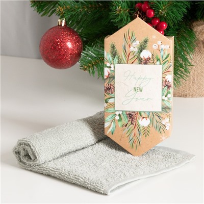 Полотенце махровое «Этель. Новогодний букет», 30×30 см, хлопок 100%
