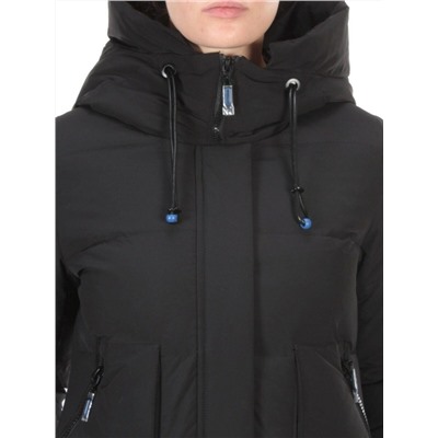 20-901 BLACK Пальто зимнее женское HAPPYSNOW (150 гр. холлофайбера)