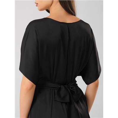 Платье нарядное чёрное с широким поясом