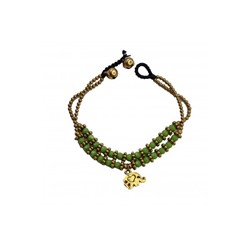 Браслет ручной работы с кулоном в виде слона (зелёный) Handmade Bracelet with Elephant Pendant (Green)