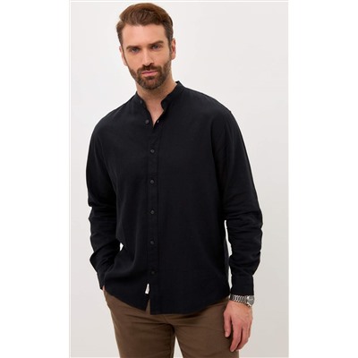 Рубашка д/р лен F511-0480 black