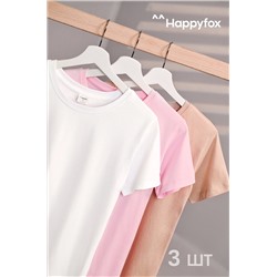 Женская базовая футболка из хлопка 3 шт. Happyfox