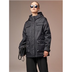 Плащ женский утепленный черный