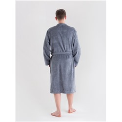 Халат махровый мужской «Этель. Лучший папа», размер 52-54, серый