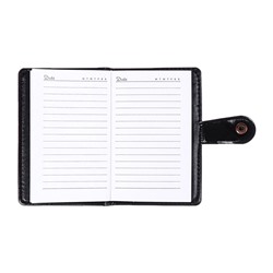 Записная книжка А6, 102 листа, обложка ПВХ, на кнопке, коричневая