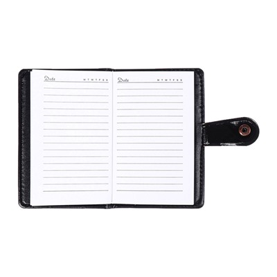 Записная книжка А6, 102 листа, обложка ПВХ, на кнопке, коричневая