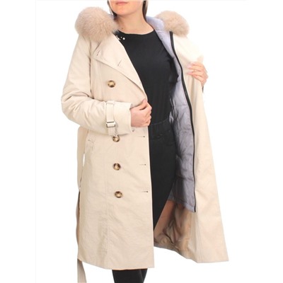 21002 BEIGE Пальто зимнее женское MAILILUO (150 гр. холлофайбера)