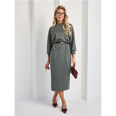 Платье трикотажное цвета хаки