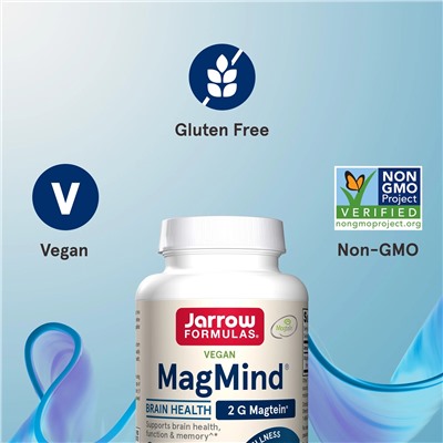 Jarrow Formulas, MagMind для веганов, добавка для здоровья мозга, 144 мг, 90 растительных капсул (48 мг в 1 капсуле)
