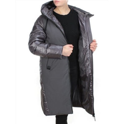2235 GREY-GREEN Пальто женское зимнее AKIDSEFRS (200 гр. холлофайбера)