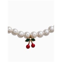 Бусы жемчужные «Вишня», цветные в золоте