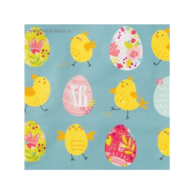 Полотенце кухонное «Этель. Пасхальные цыплята», 40×73 см, 100% хлопок, саржа 190 г/м²