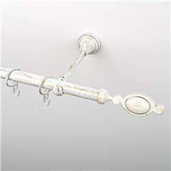 Карниз металлический стыкованный, 1-рядный "Дуо", белое золото, гладкая труба, ø 19 мм (kn-475)
