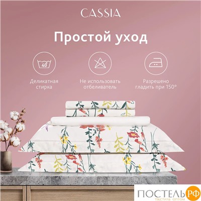 CASSIA ЭЛИФ КПБ 200х220-1/230х250-1/50х70-2, 4 пр., хл./сатин белый
