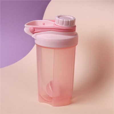 Бутылка/Шейкер COOLRAY SHSB-500 розовая, для спортивного питания 500ML/уп60