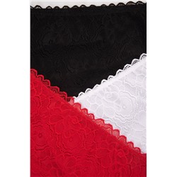 Женские кружевные трусы с высокой посадкой 3шт. Happyfox