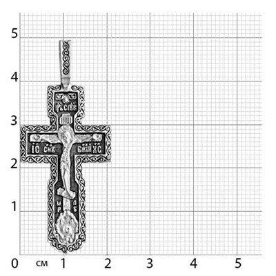 Крест из серебра литье частичное чернение