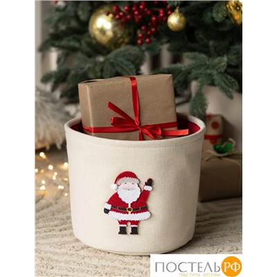 DOME ЮЛЕТИ беж/красн Корзина для хранения 25,5х20,5 см., 1 пр., полиэстер