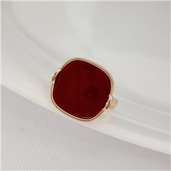 Кольцо 19 р ювелирная бижутерия коллекция "Дубай" покрытие позолота, вставка: пластик, цвет: красный, арт.414.584-19