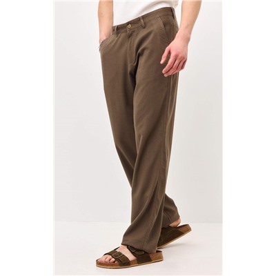Брюки льняные мужские F111-0851 светло-коричневые