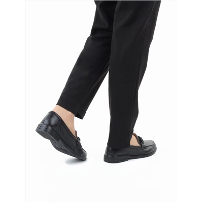 03-DEB4-1 BLACK Лоферы женские (натуральная кожа)