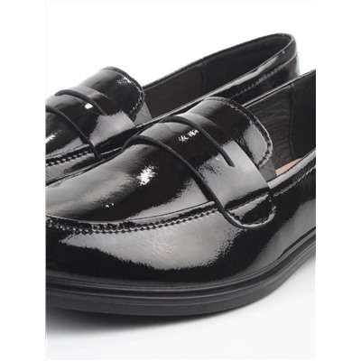 03-DCO142-2 BLACK Лоферы женские (натуральная кожа)