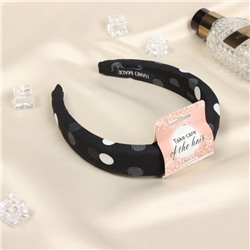 Ободок для волос QF «Жаннет», стиль круги, 3 см, бело-чёрный