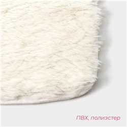 Коврики для ванной и туалета Доляна «Плюшевый», 3 шт., 80×50 см, 40×50 см, 40×35 см, белые